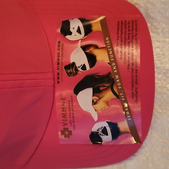 Vimhue Caps engineered by women for women. Pink with UPF-50+ protection - Picture 2 of 5